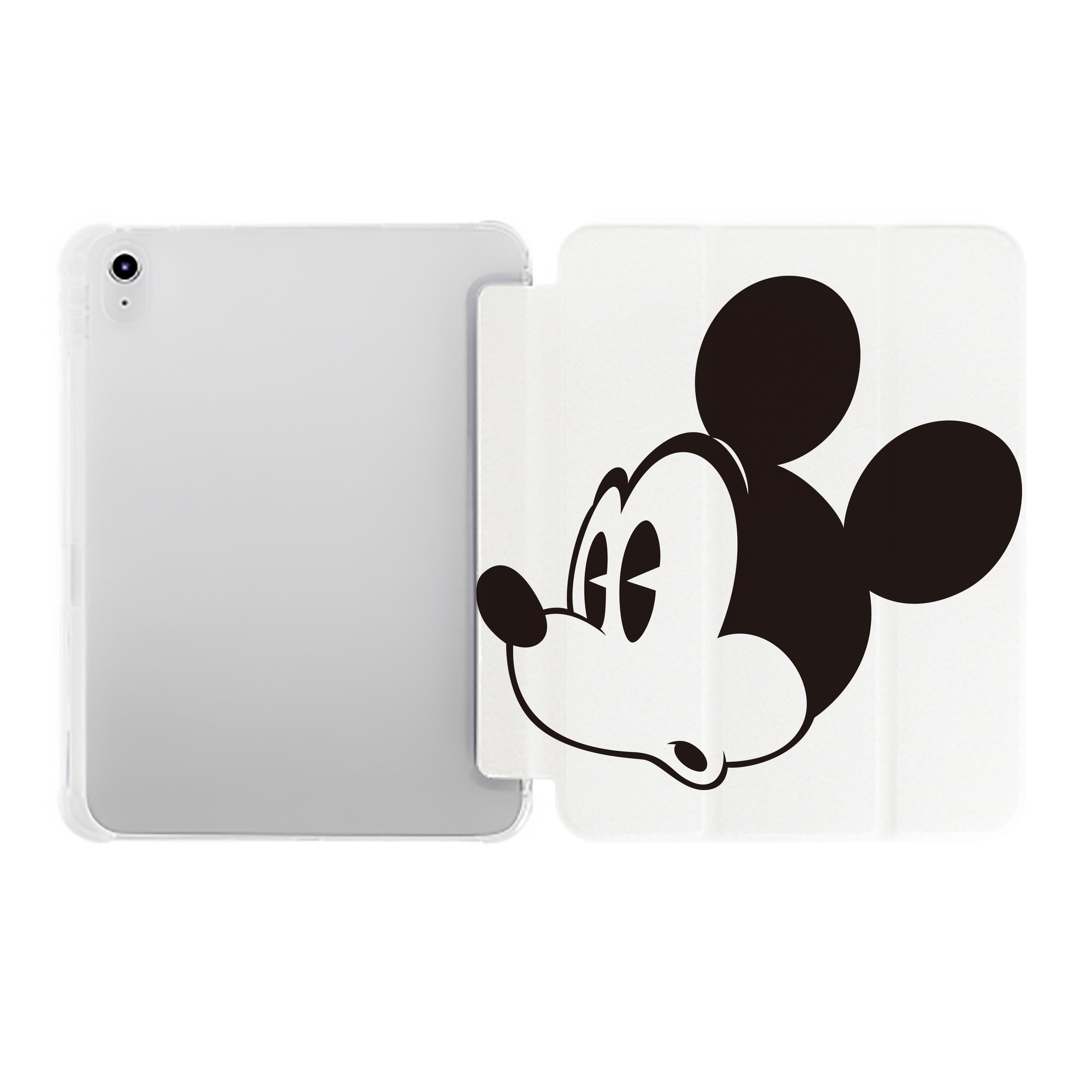 （画像用） ミッキーマウス Mickey Mouse IPad ケース ペン収納付き 三つ折りスタンド PUレザー×シリコン 対応機種9.5/10.5/10.9インチ
